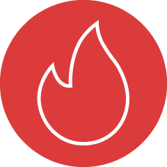 Icon mit einer Flamme für akute Notfälle