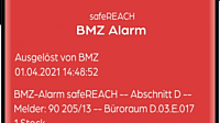 BMZ Alarm in der safeREACH App