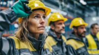 Sicherheitsunterweisung bezüglich der Helme im Industriebetrieb
