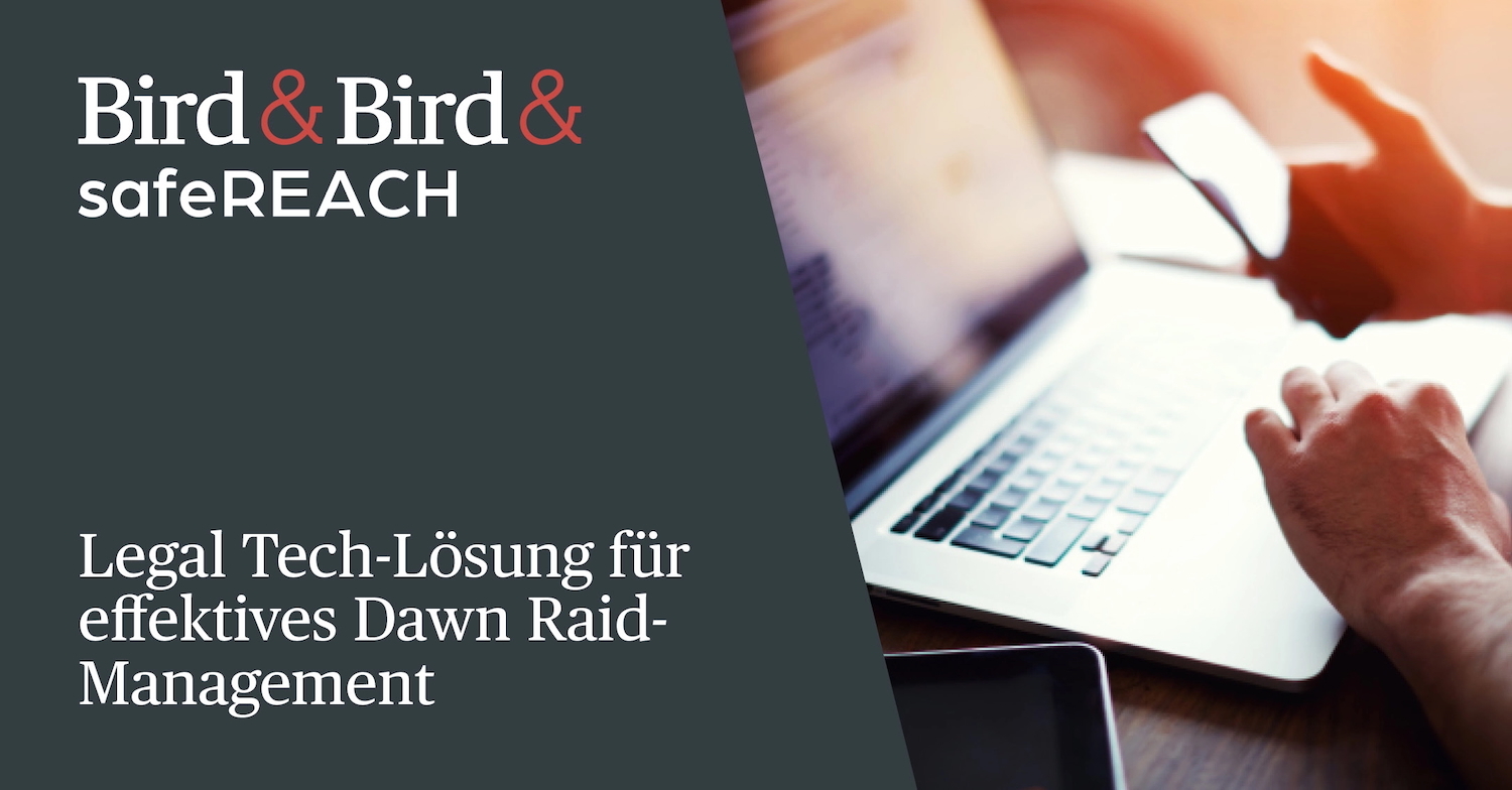 Dawn Raid App von safeREACH mit Bird&Bird