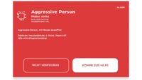 Mitarbeiter wegen aggressiver Person alarmieren