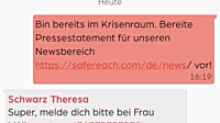 Links safereach final Der Zugriff auf Kontaktdaten ist schnell möglich.