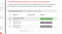 Status der Telefonkonferenz-Teilnehmer im safeREACH Cockpit