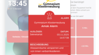 App Alarmierung bei Amokalarm an Schulen